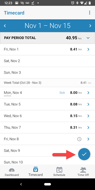 Approve all in mobile app