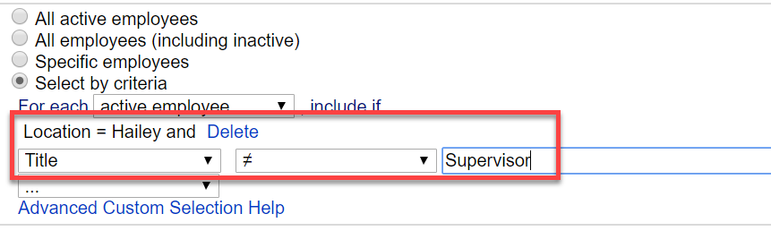 excluding employees with the Supervisor title