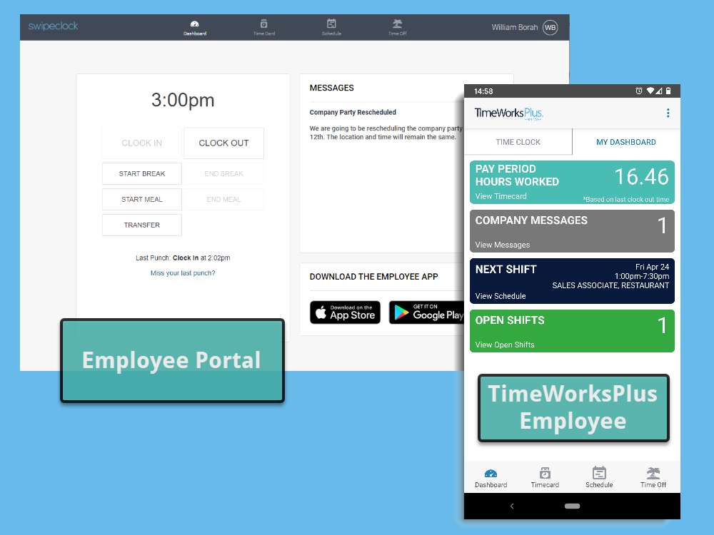 Mobile Apps: Legacy vs. TimeWorksPlus Employee