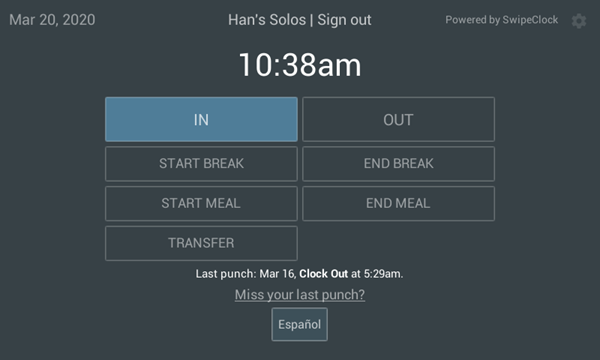 Swipeclock Touch and Touch 2 - Clock In and Out Instructions